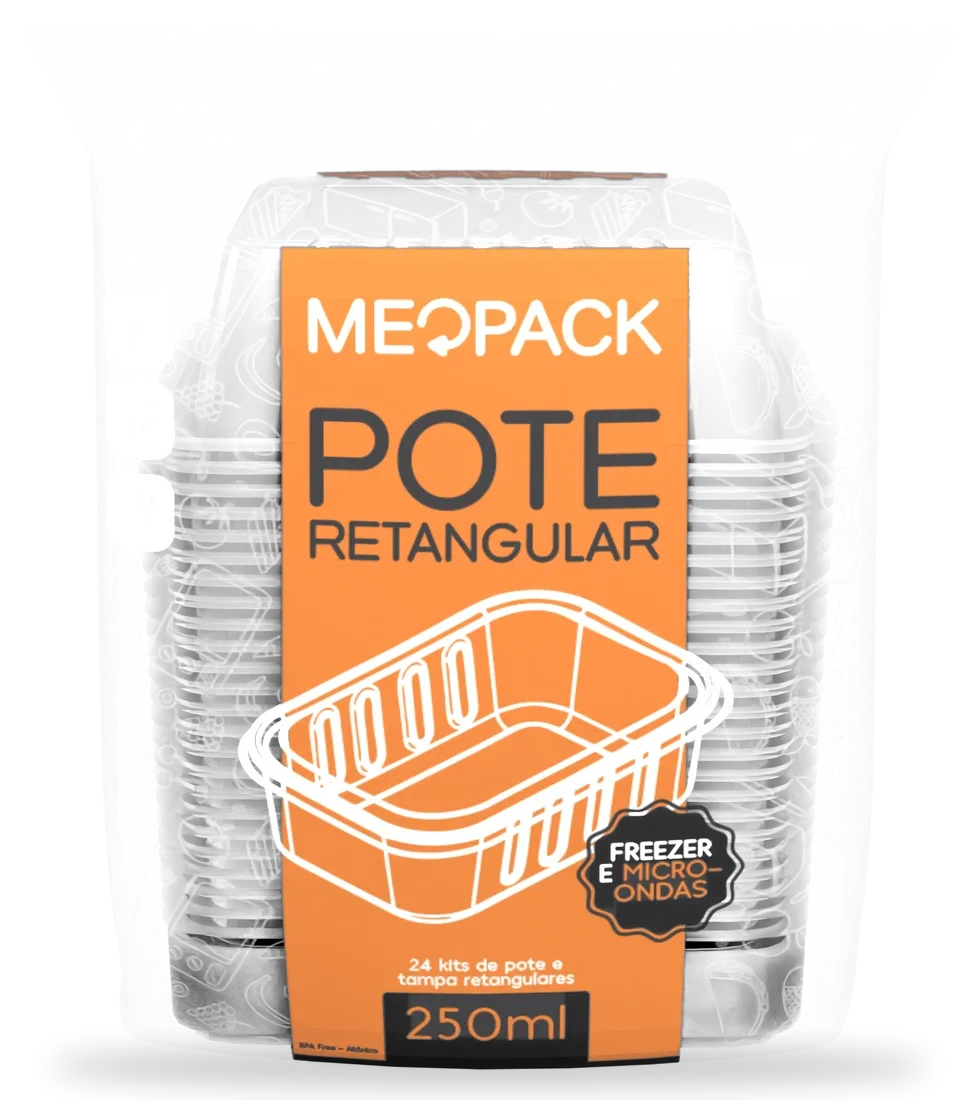 Retail pack of the rectangular container 250 ml