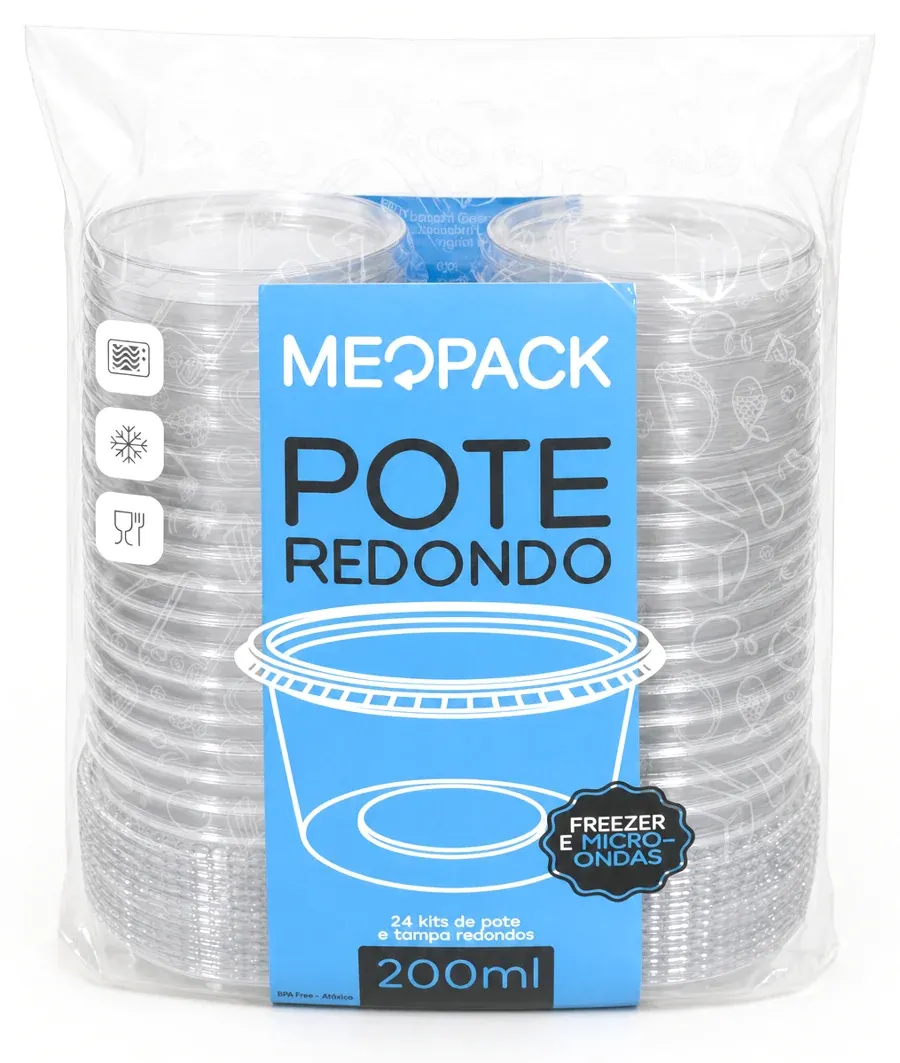 Embalagem do pote redondo 200 ml