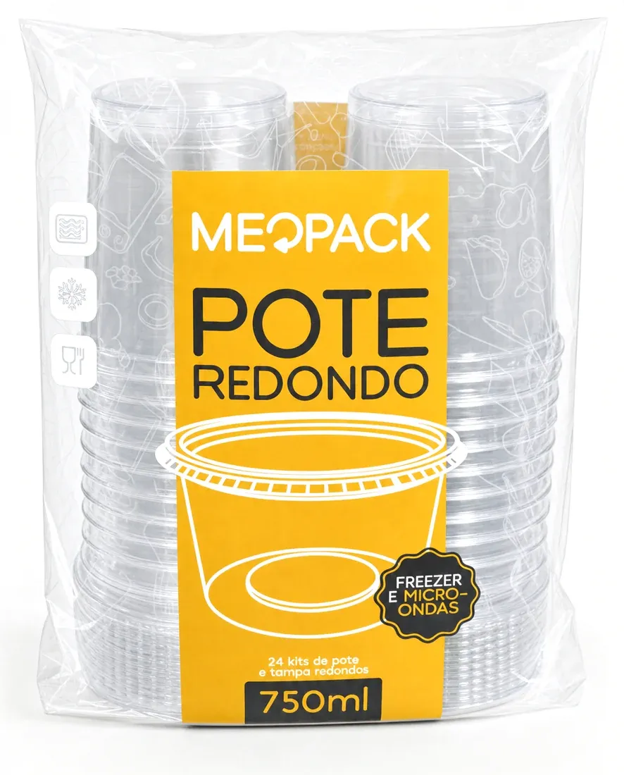 Embalagem do pote redondo 750 ml